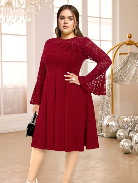 o neck Bowite wine midi dress