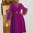 purple o neck dresses for women