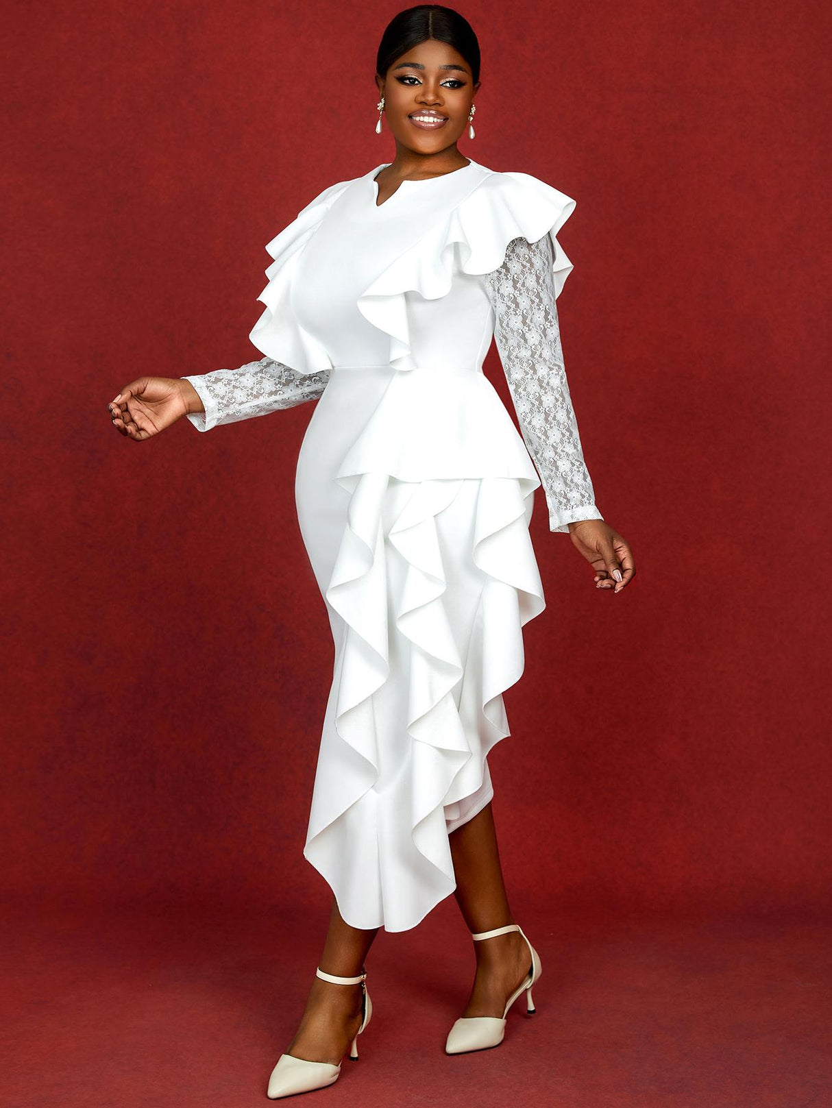 This elegant piece is perfect for long sleeve wedding guest dresses or a dress for wedding reception ideal as semi formal dresses for wedding occasions


