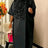 Bubu Kaftan Dress for Church African Women Shiny Sequined Traditional Africa Clothing Black / One Size
