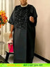 Bubu Kaftan Dress for Church African Women Shiny Sequined Traditional Africa Clothing Black / One Size