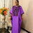 Bubu Kaftan Dress for Church African Women Shiny Sequined Traditional Africa Clothing Purple / One Size