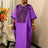 Bubu Kaftan Dress for Church African Women Shiny Sequined Traditional Africa Clothing Purple / One Size