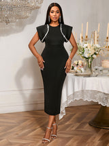 AOMEIDRESS Bodycon Sequins Dress for Wedding Guest Party Christmas Black / S