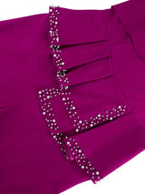 AOMEIDRESS Elegant Beaded Peplum Belly Cover Church Jumpsuit O Neck