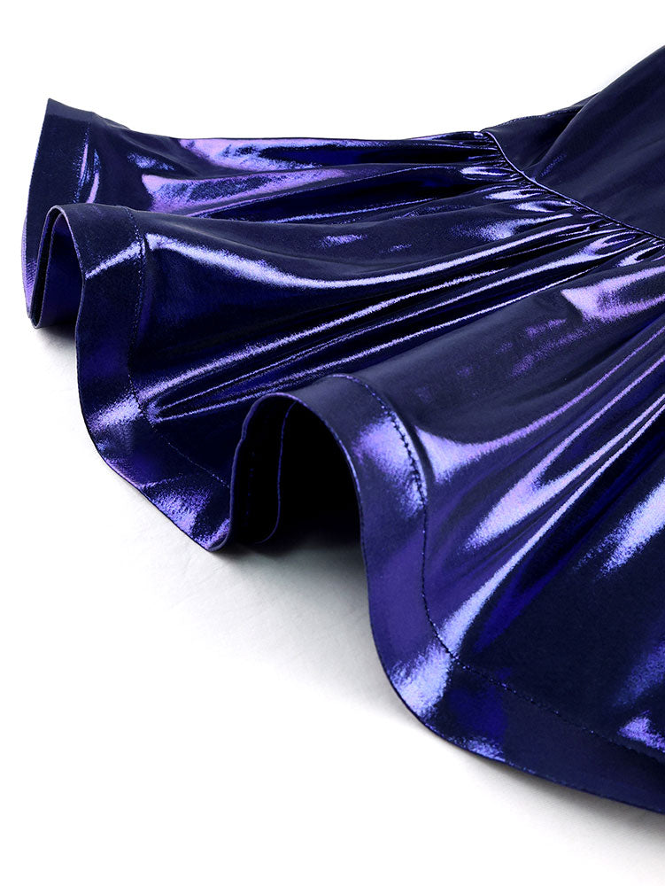 AOMEIDRESS DarkBlue Bodycon Mermaid Dress  Ruffle Sleeve Party Gowns