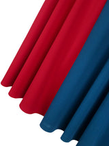 AOMEIDRESS Elegant A Line Midi Color Block Dress for Party Church
