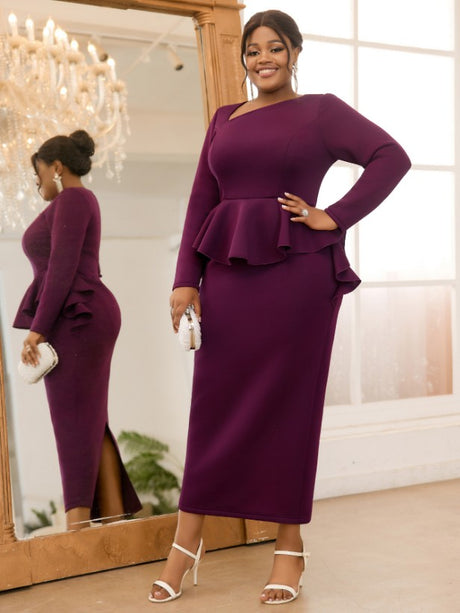 long sleevees peplum dresses