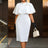 AOMEIDRESS Elegant White Cape Sheath Dresses for Graduation Day White / 0XL
