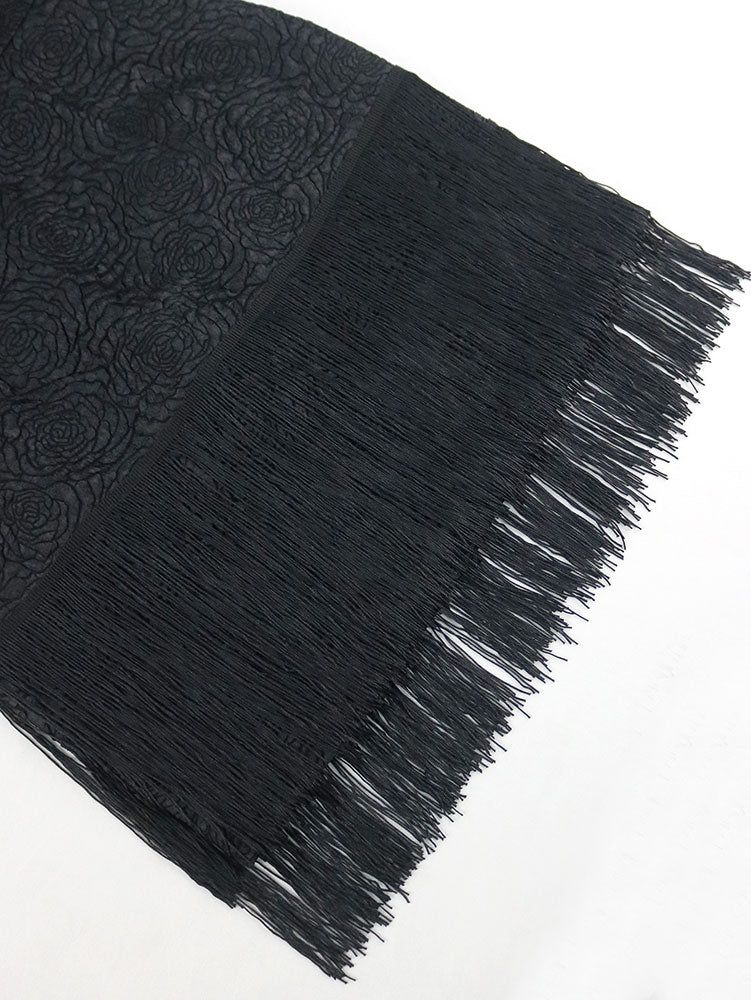 AOMEIDRESS Bodycon Jacquard Fringe Party Dress O Neck Short Sleeve