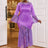 purple o neck maxi dresses for women