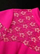 AOMEIDRESS Elegant A Line Pleated Dress Lace Long Sleeves Party Wear