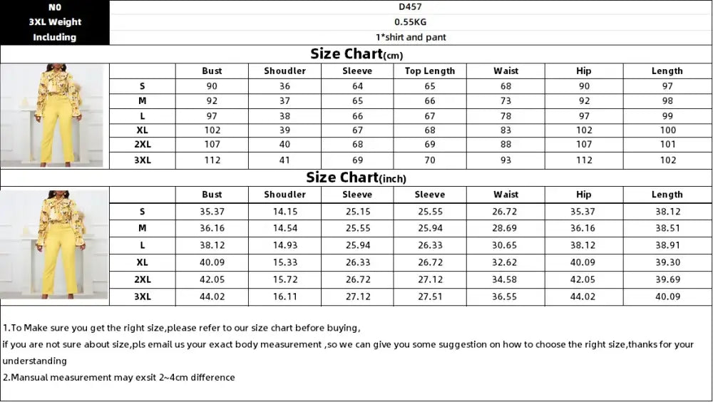 Chic Elegant Women Two Pieces Set Lace Up Bow Long Sleeve Printed Blouse Pants