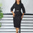 Church Dresses for Women Elegant Bodycon Dress Peplum 3/4 Sleeves Irregular Collar Black / S