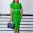 Church Dresses for Women Modest Elegant Square Collar Peplum Short Sleeves Green / S