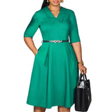 Classy Women Church Dresses Elegant A Line with Waist Belt Modest