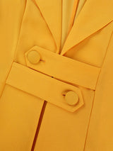 AOMEIDRESS Office Two Piece Set 3D Flower Blazer Black Pencil Skirt