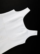 AOMEIDRESS Elegant White Two Pieces Set with Lace Cape for Party