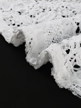 AOMEIDRESS Chic Lace Fishtail Dress Notched Lapel Short Sleeve Belted