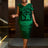 AOMEIDRESS Sexy St Patricks Day Dress Dark Green Floral Embellished