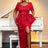 red high waist big bow dress for women