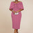 Pink Formal Midi Dress