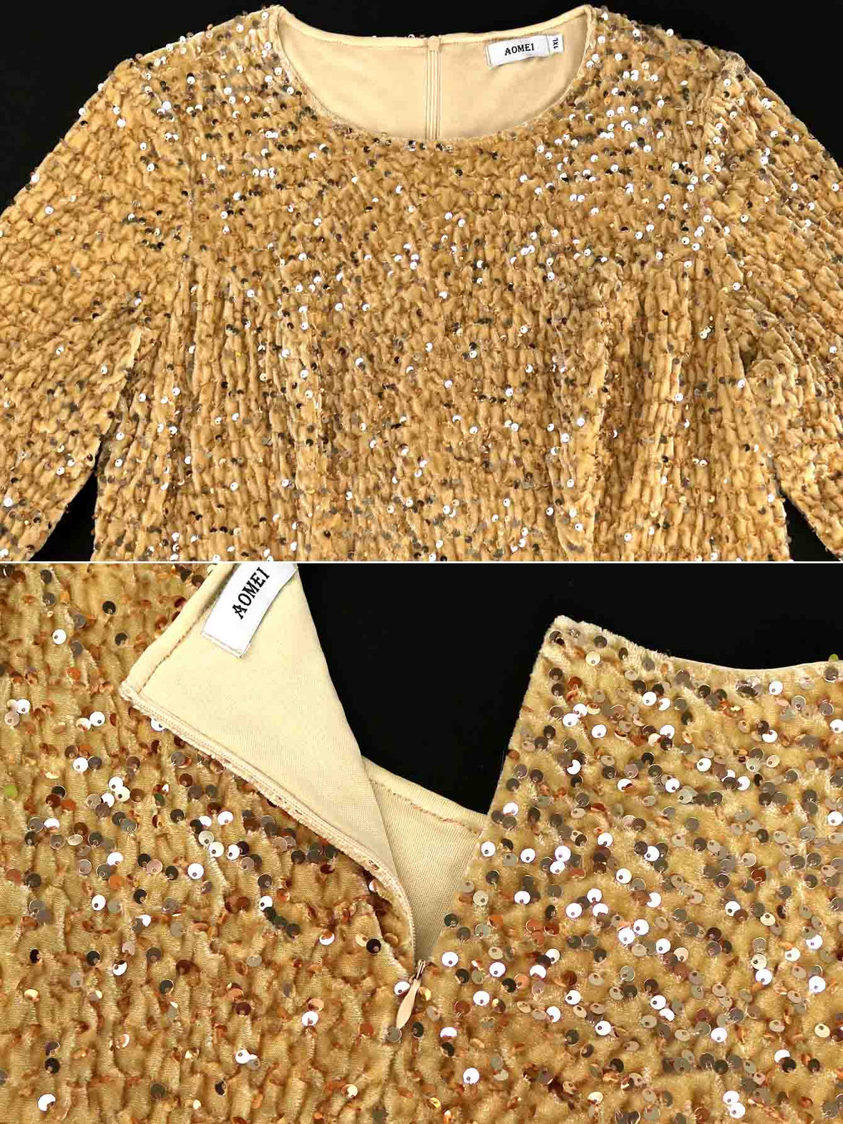 AOMEIDRESS Women Glitter Vintage Prom Party Dress