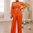 o neck long sleeve jumpsuit for women