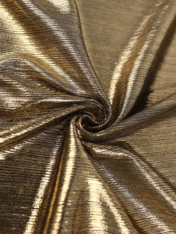 AOMEI Gold One Shoulder Midi Dress Cape Sleeve