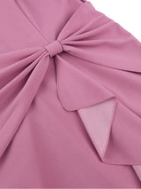 AOMEIDRESS Package Hip Dresses Stand Collar Short Puff Sleeves Ruffle