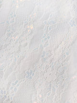 AOMEIDRESS Elegant White A Line Lace Strapless Dress For Bridal Shower