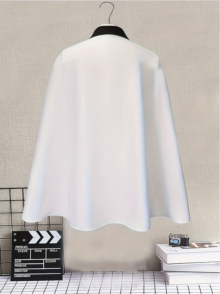 AOMEIDRESS Colorblock Cape Blazer Lapels Slim Elegant Office Wear