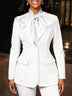 AOMEIDRESS Office Lady Long Sleeves Blazers Bow Tie Neck Slim Stylish
