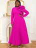 Long sleeve cocktail dresses for Ladies pleated maxi dress