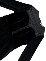 AOMEIDRESS Elegant Black Velvet Dress Tulle Bodycon Evening Party