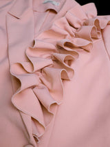AOMEIDRESS Office Lady Blazer Slim Pink Ruffle Business Formal Wear