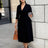Elegant A Line Blazer Dress Notched Lapel Three Quarter Sleeves with Belted