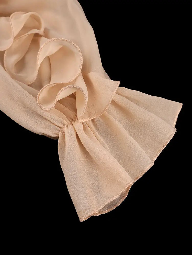 Elegant A Line Off-shoulder Chiffon Pleated Dress Ruffles 3D Flowers