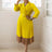 Elegant A line Pleated Blazer Dresses for Women High Waisted Party Suit Yellow / S