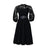 Elegant Church Dresses for Women Lace Hollow Out Patchwork Pleated Female Gowns Black / S
