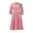 Elegant Church Dresses for Women Lace Hollow Out Patchwork Pleated Female Gowns Pink / S