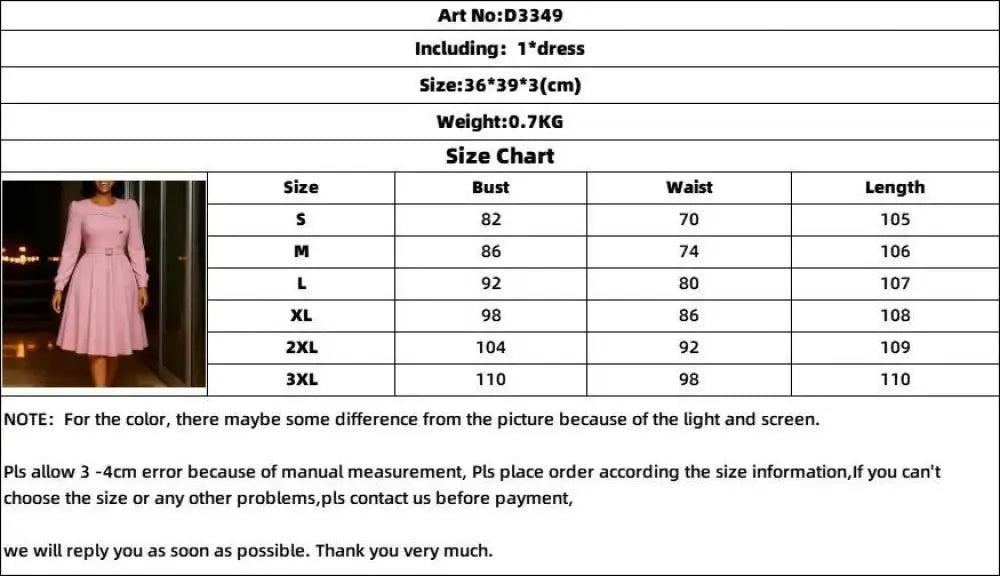 Elegant Church Women A Line Dresses O Neck Long Sleeve Waist Belt High Waist Pleated