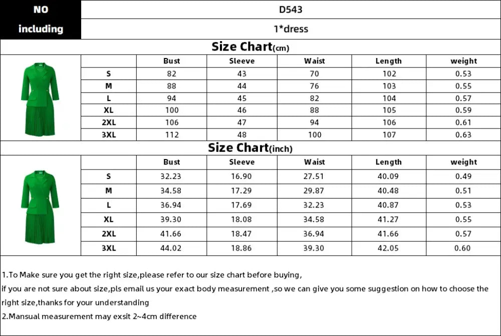 Elegant Dress For Women Notched Collar Three Quarter Sleeve Pleated