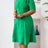 Elegant Dresses For Women A Line O Neck Short Sleeves 3D Flower Green / S