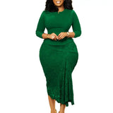 Elegant Lace Dresses Classy Church Female Party Fashion