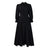 Elegant Shirt Dresses Women Turn Down Collar Long Puff Sleeve Black / S