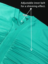 Elegant Women Long Boubou Dresses Pleated Evening V Neck Lantern Sleeve African