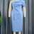 blue one shoulder folds dresses for women