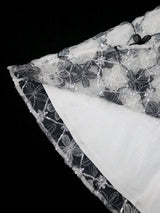 AOMEIDRESS Elegant Off Shoulder Dress Ruffle Neck Mesh Sequin Overlay