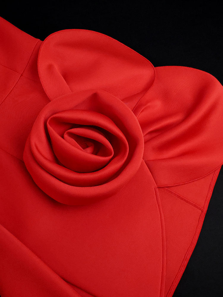 AOMEIDRESS Stylish Birthday Party Mini Off Shoulder Dress 3D Flower